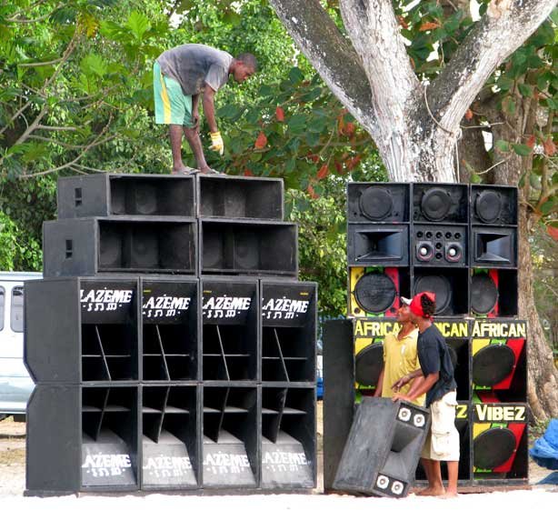 Jamaican sound system at an outdoor event
