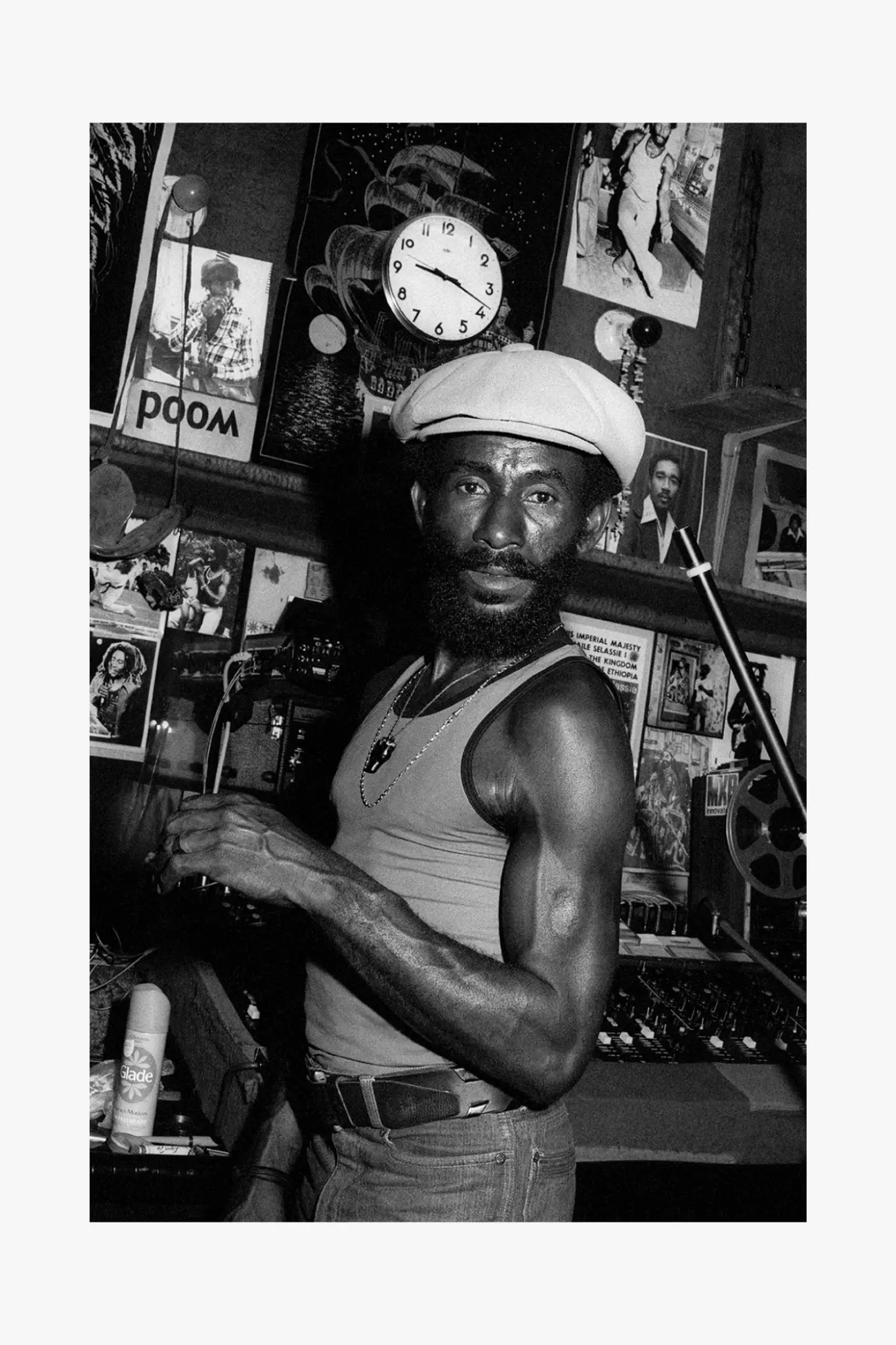 Lee Scratch Perry inside the Black Ark recording studio.