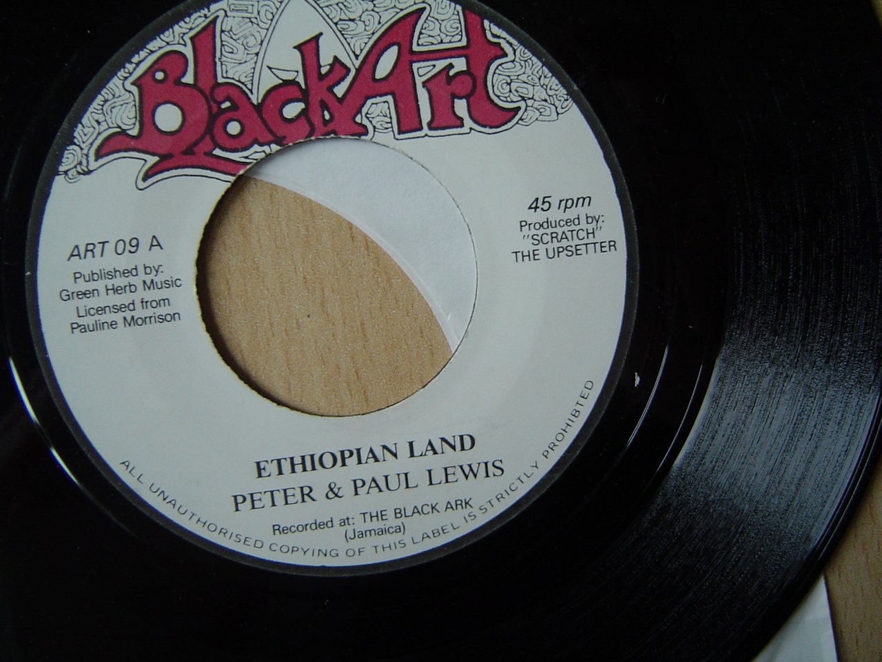 Black Art 45 rpm record label produced by Lee “Scratch” Perry at the Black Ark.